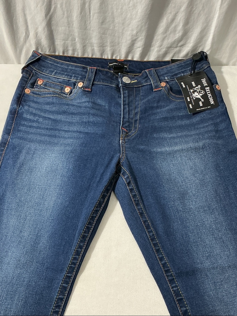 True Religion Women’s Indigo Blue Mid Rise Skinny Jeans
